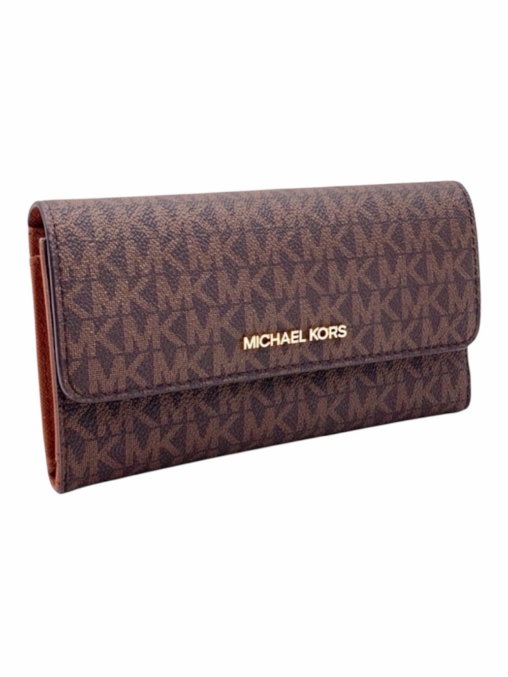 Michael Kors Jet Set Travel PVC Large Trifold Wallet in Brown